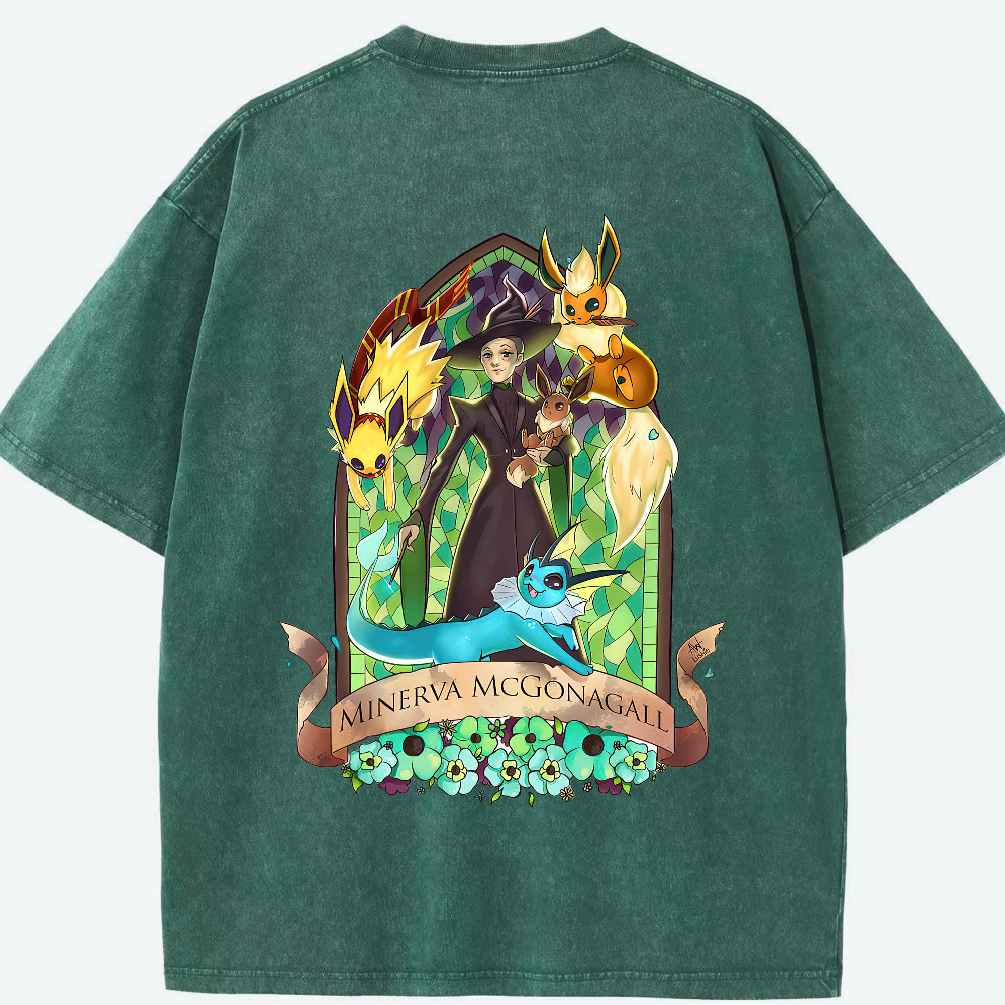（画像用） Harry Potter ハリー・ポッターシリーズ 綿100% ヴィンテージ風 半袖Tシャツ（背面プリント）